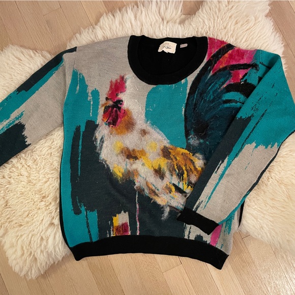 Artist designed rooster sweater - Picture 2 of 4